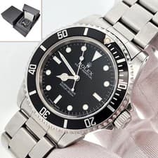 2008 Rolex Submariner “2-Liner” No-Date Black Steel 40mm Watch 14060M Papers