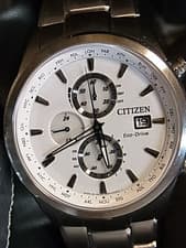 [Very good] CITIZEN Radio-Controlled Watch Direct Flight AT8015-54A White JAPAN