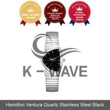 Hamilton Ventura Quartz Stainless Steel Black Express / Genuine