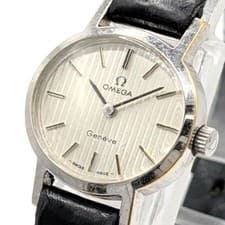 Omega Geneve Ladies Square Silver Hand-Winding Watch Working