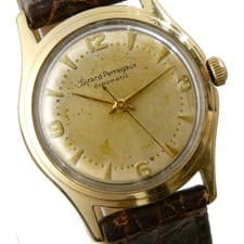 GIRARD-PERREGAUX Gyromatic GOLD TOP. Cal. 47GU Vintage Mens Watch Real Croc band