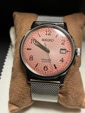 SEIKO SARY169 Presage Watch Pink Dial Silver Band Limited Edition 5000