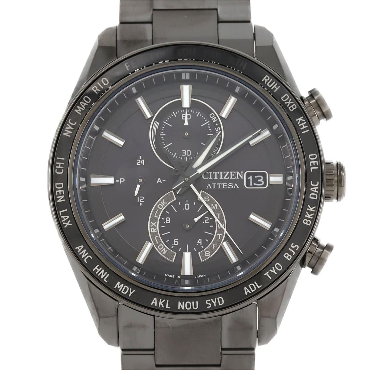 Citizen ATESSA H800-00D9D01/AT8294-59E TI Solar Quartz Radio Controlled Watch