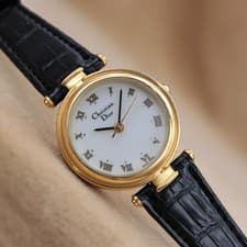 Christian Dior 3005 Vintage Women's Watch 24mm Roman Dial Leather Band