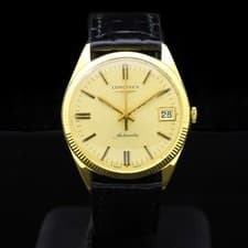 Longines Date 70s 18kt gold automatic cal 506 serviced