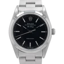 Rolex Air-King 14000 34mm Black Index Stainless Steel Automatic Watch Box Paper