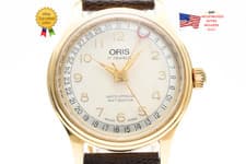 ▶️ [Exc+5] ORIS Pointer Date 302-7285B 32mm Gold Hand Winding Men's Watch JAPAN