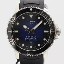 Tissot Seastar Automatic Diver Watch Navy Dial Mens Wristwatch Stainless