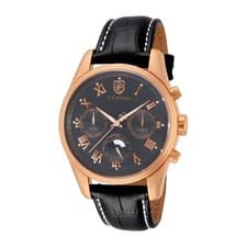 S. Coifman Heritage Men's Quartz Black Leather Watch SC0159