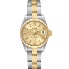 Rolex Datejust Ladies Steel Yellow Gold Champagne Dial Watch 69163