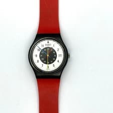 Swatch Blackout GB105 Vintage 1985 Monochrome 24H Dial Postmodern Watch