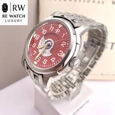 Perrelet A193 Red Dial Automatic Stainless Steel Watch Wrist 16.5cm 6.5in 36mm