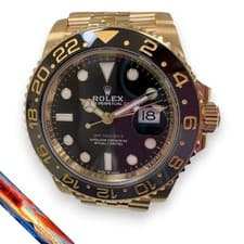 Rolex GMT Master 2 126718GRNR Yellow Gold Black Dial Men's Watch