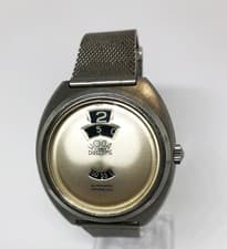 HOGA Jump Hour Directime Automatic Watch. 38mm. Silver Dial. 1960`s. Men's.