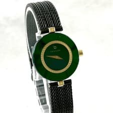CENTURY Time Gem 30659 Green Dial Quartz Ladies Stainless Steel Watch Authentic