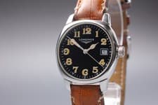 [Near MINT] Longines Spirit L2.198.4 Black Dial Date Quartz Unisex Watch