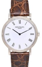 Patek Philippe Calatrava 5120 18k White Gold Mens 35mm Automatic Watch 5120G
