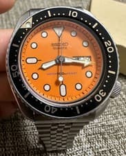 SEIKO 7548-700C Men's Wristwatch Quartz Analog Diver Orange dial 42mm Vintage