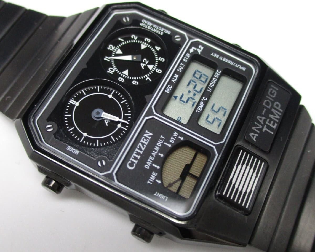 CITIZEN ANA-DIGI TEMP JG2105-93E Black Analog Digital Quartz Men's