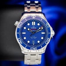 Omega Seamaster Diver 300M 210.30.42.20.03.001 42mm Steel Blue Box & Papers