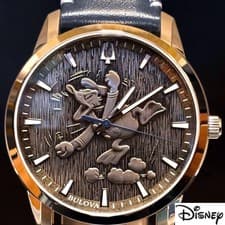 BULOVA Disney Donald Duck Watch Limited Edition Quartz Navy Leather 40mm Box