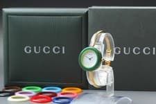 New Batt. [N MINT Box Paper] GUCCI Change Bezel 11/12.2 12 colors Women's Watch