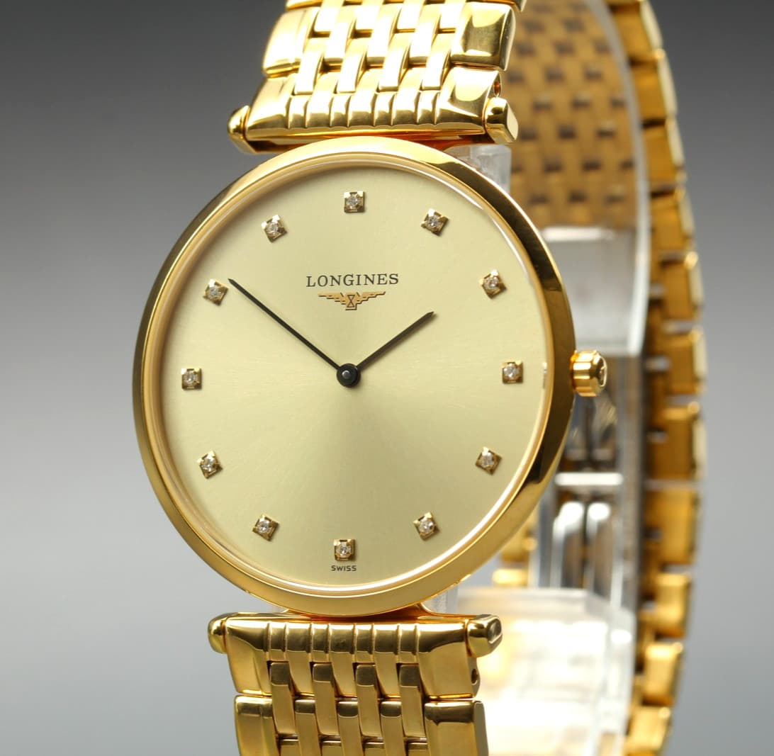 [N MINT] Longines Grand Classic L4.709.2 12P Diamond 33mm Gold Quartz Mens Watch