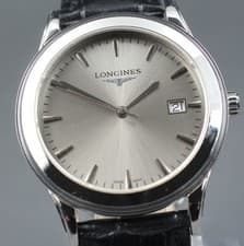 [Near MINT] LONGINES Flagship L4.774.4 Date 39mm Grey Dial Qz Men's Watch JAPAN