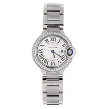 Cartier Ballon Bleu de Cartier Quartz Watch Stainless Steel with Diamond Bezel