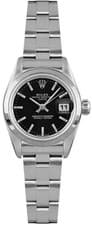 Rolex Oyster Perpetual Black Dial Oyster Stainless Steel 26mm Ladies Watch 79160