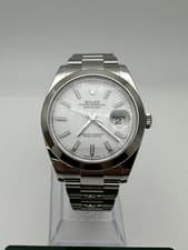 2021 Rolex Datejust 41 126300 White Index Dial Oyster Bracelet Papers