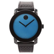 42mm Movado MB.01.1.29 6003 Bold Men's Quartz Wristwatch Black TR90 Composite