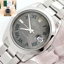 2019 Rolex Datejust 41 126300 Wimbledon Grey Slate Roman Steel Oyster Box Papers