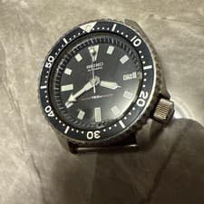 Seiko Automatic Watch 150m Waterproof Black Wristwatch Used From Japan