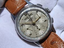 1948 Heuer Stainless Steel Chronograph 2543 35MM Manual Serviced Valjoux 72C