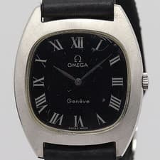 Omega 2595ABC 0133200STU Wristwatch Mechanical Timepiece Black Dial Mens