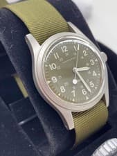 Hamilton Khaki 9415A Vintage Manual Wind Men's Watch Military Field Nylon Strap