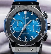 Hublot Classic Fusion Ceramic Blue Chronograph 45mm Papers 521.CM.7170.LR