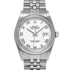 ROLEX Datejust 16200 White Case Size 36×36mm Men's Used Watch #82397