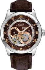 Bulova Mens Sutton 4-Hand Automatic Watch 24-Hour Sub Dial Open Aperture 42mm