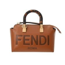 Used FENDI 8BS067 ABVL 248 0501 Ladies Handbag Brown Calf Leather from JAPAN