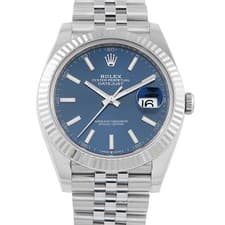 Rolex Datejust 41 Blue Dial Steel Jubilee Watch 126334