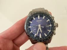 Seiko Astron SBXB109 Solar GPS Men's Watch 44mm Water Resistant Used