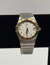Omega Constellation Manhattan 18K Gold & Steel Two-Tone Quartz Watch Men’s 33mm