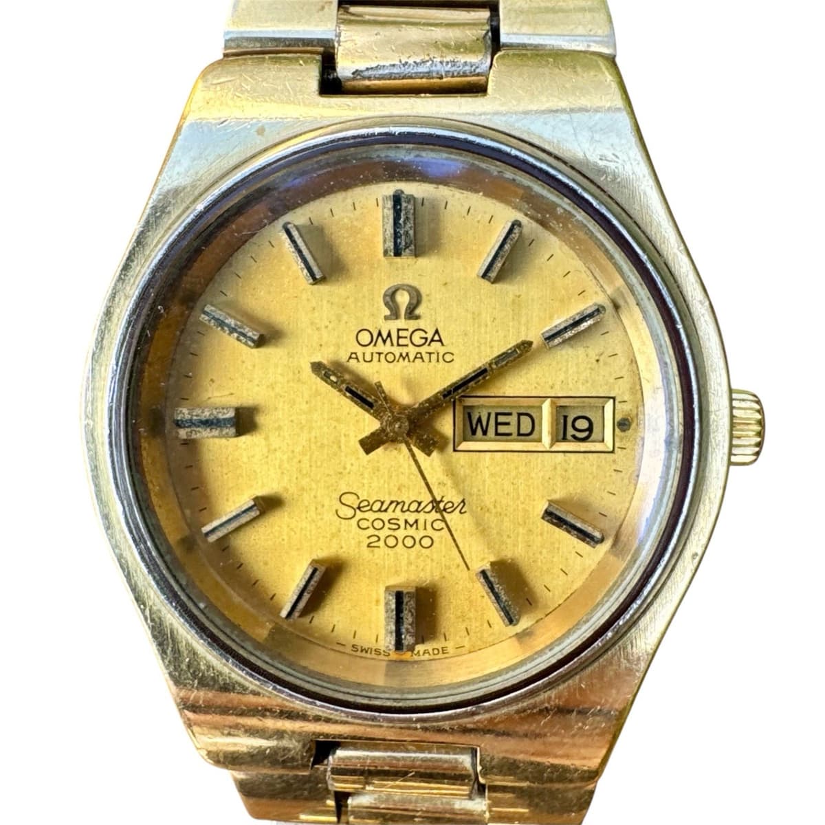 Vintage Omega Seamaster Cosmic 2000 38mm Automatic Gold Plated 166.135 cal 1012