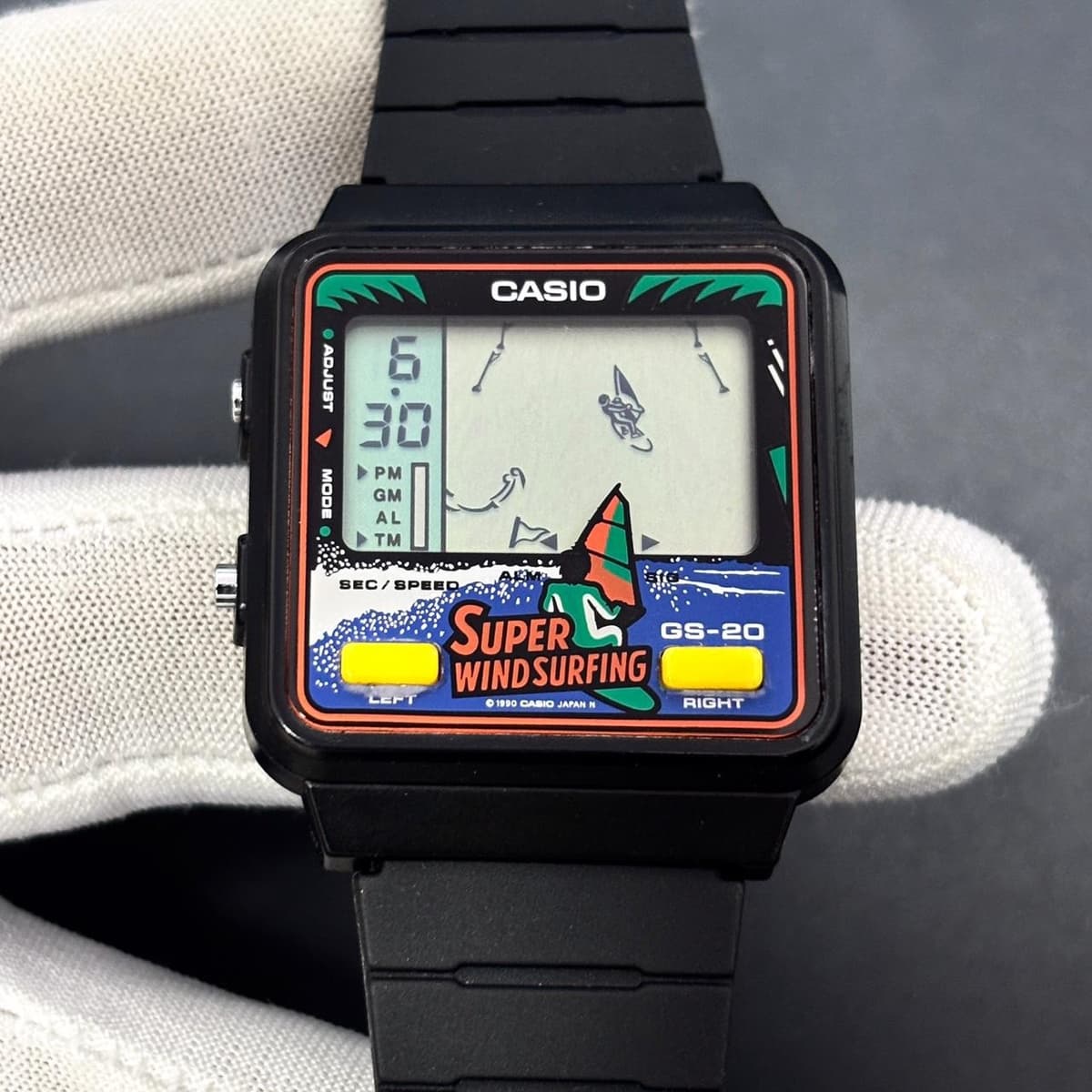 Vintage Casio Digital GS-20 Super Wind Surfing Game Japan Made Men Watch Cal 919