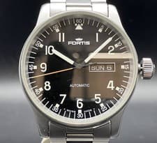Fortis Flieger Day Date 595.22.158 Automatic Black Dial Men's Watch from JP