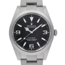 ROLEX Explorer I early model blackout 214270 black G Number second hand mens