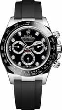 Rolex Daytona 116519LN Black Dial 18k White Gold Diamond Marker 40mm Men's Watch