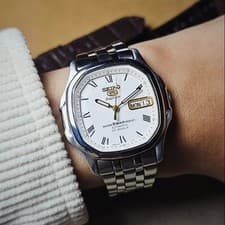Rare SEIKO Superior SKZ046 Automatic 7S36-5010 White Dial Roman Square Vintage
